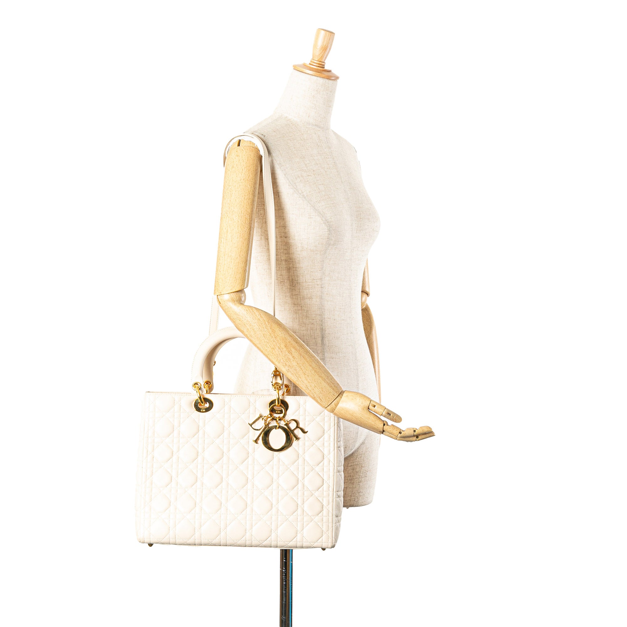 Large Lambskin Cannage Lady Dior