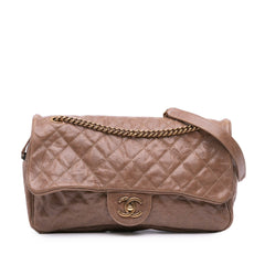 Large Quilted Glazed Caviar Shiva Flap