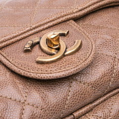 Large Quilted Glazed Caviar Shiva Flap