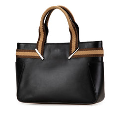 Leather Web Handbag