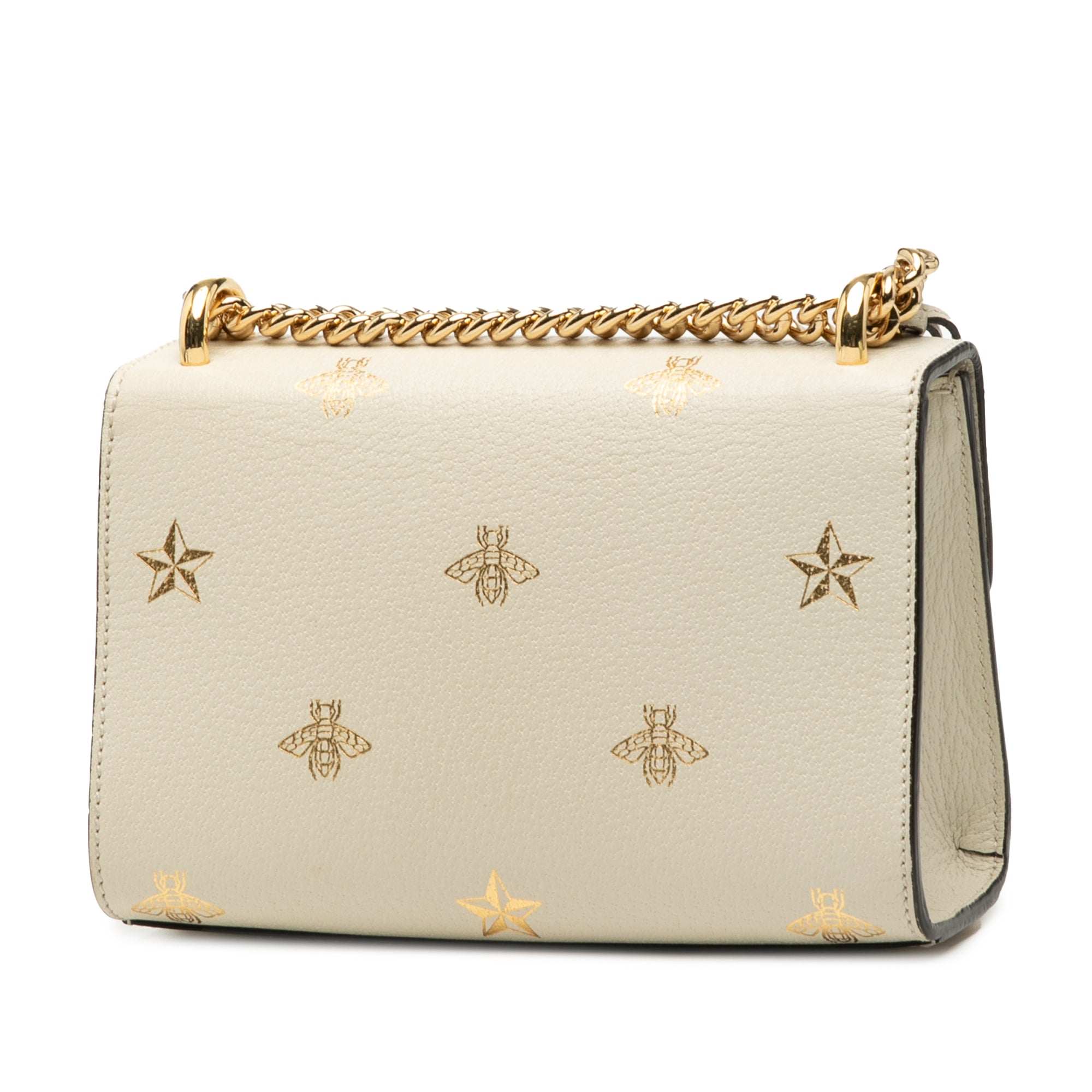 Small Leather Bee Star Padlock Crossbody