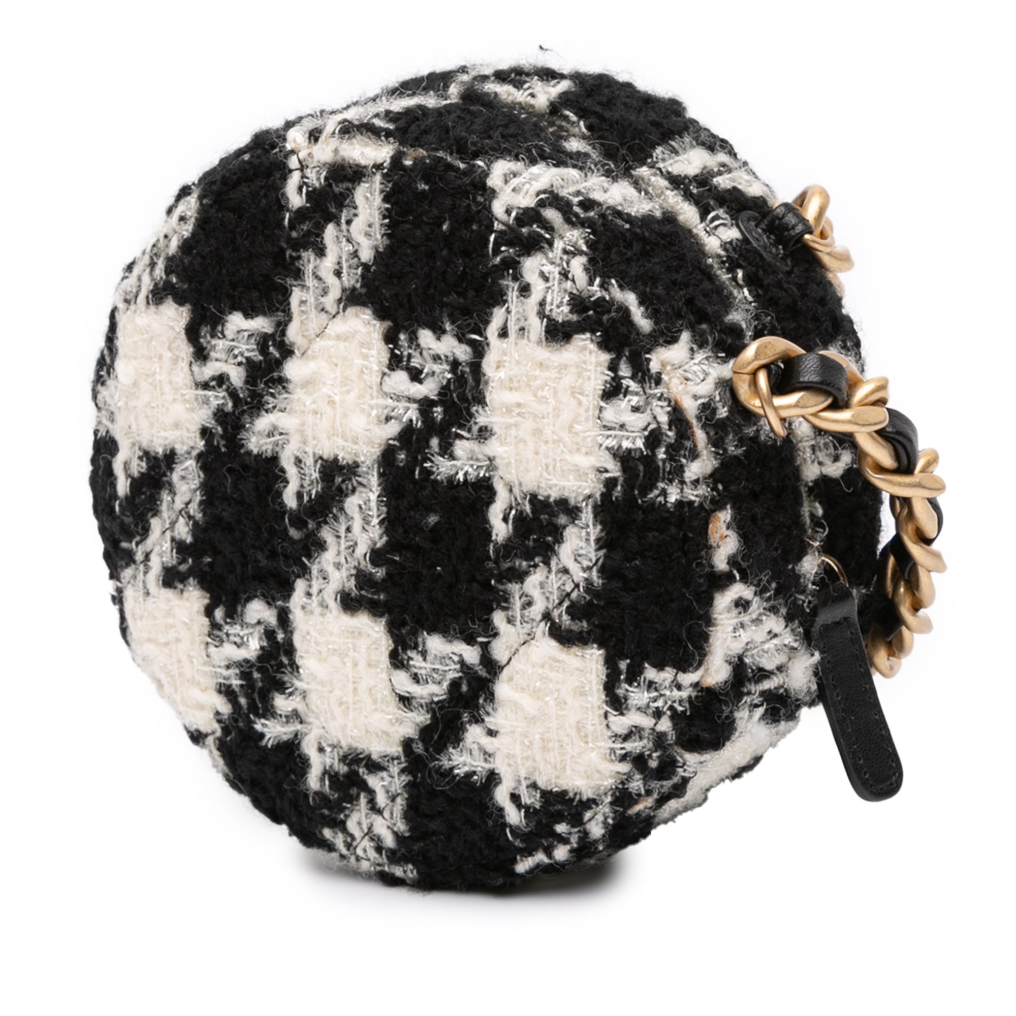 Tweed 19 Round Clutch with Chain and Coin Purse