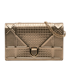 Metallic Patent Microcannage Diorama Wallet on Chain
