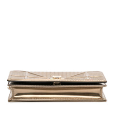 Metallic Patent Microcannage Diorama Wallet on Chain
