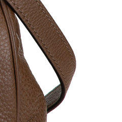 Small Leather Bamboo Shopper Satchel