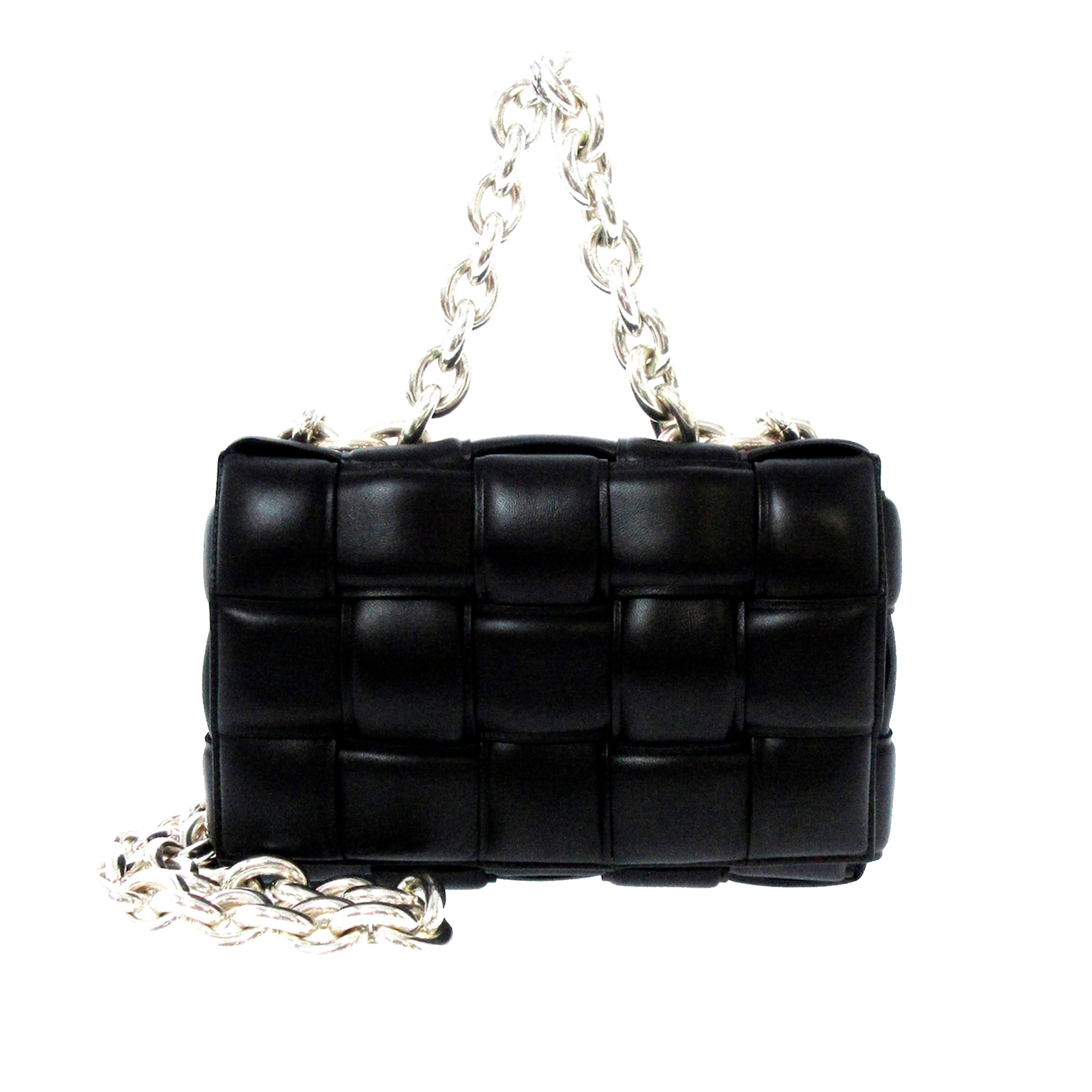 Lambskin Intrecciato Padded Chain Cassette Satchel_0