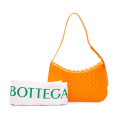 Brushed Calfskin Intrecciato Cradle Fold Over Shoulder Bag