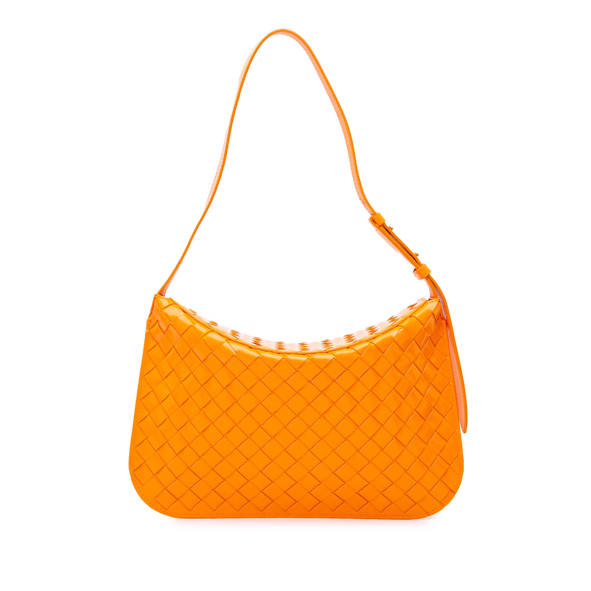 Brushed Calfskin Intrecciato Cradle Fold Over Shoulder Bag