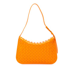 Brushed Calfskin Intrecciato Cradle Fold Over Shoulder Bag