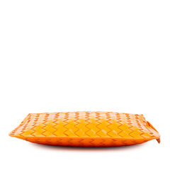 Brushed Calfskin Intrecciato Cradle Fold Over Shoulder Bag