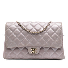CC Quilted Iridescent Calfskin Clutch with Chain