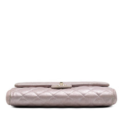 CC Quilted Iridescent Calfskin Clutch with Chain