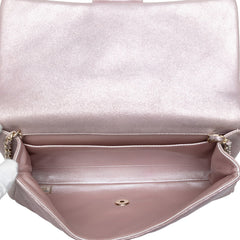 CC Quilted Iridescent Calfskin Clutch with Chain