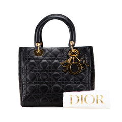 Medium Lambskin Cannage Lady Dior
