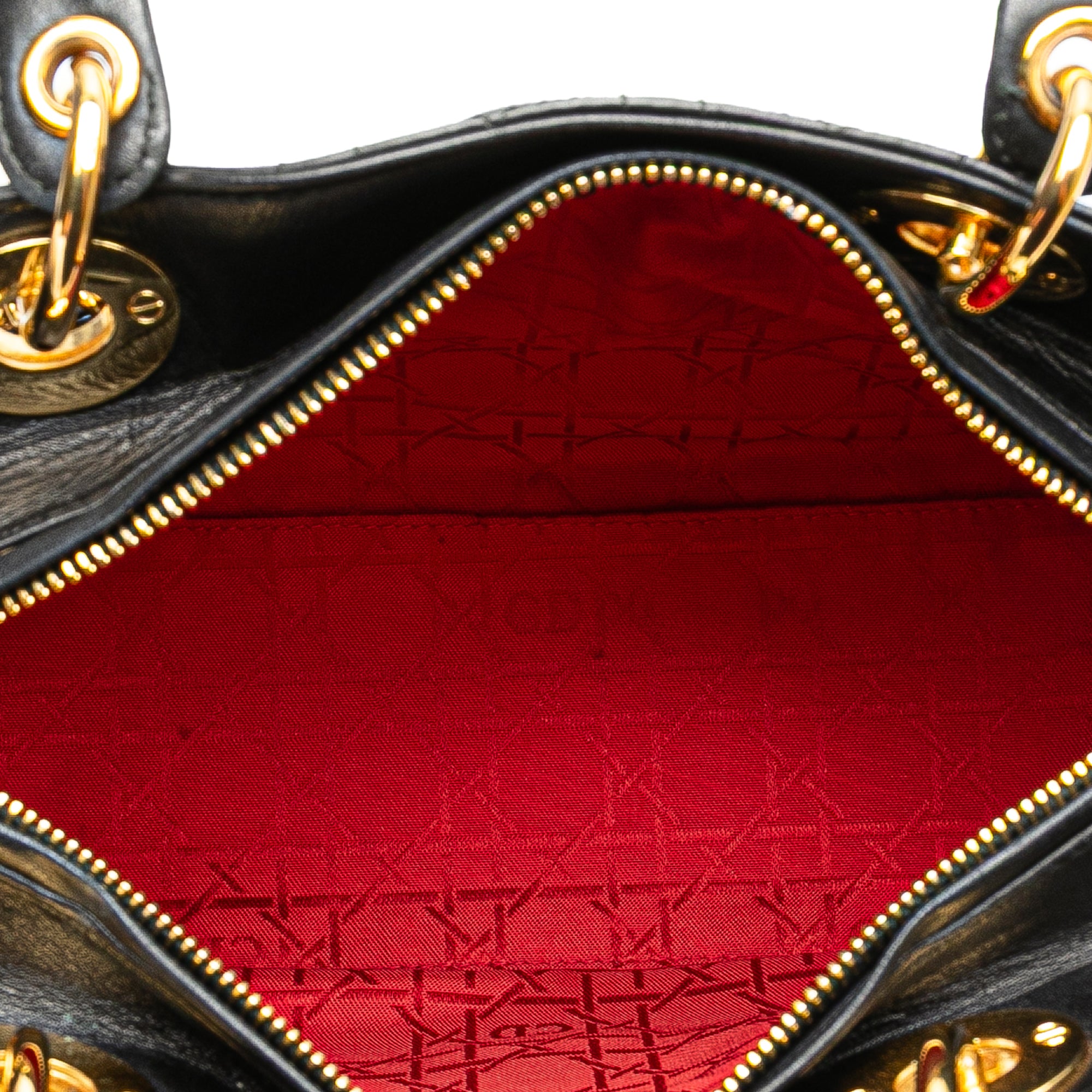 Medium Lambskin Cannage Lady Dior