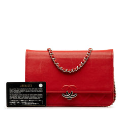 Grained Calfskin CC Box Wallet On Chain