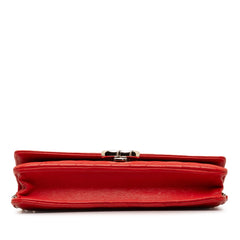 Grained Calfskin CC Box Wallet On Chain