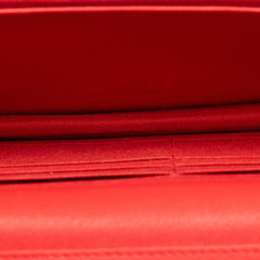 Grained Calfskin CC Box Wallet On Chain