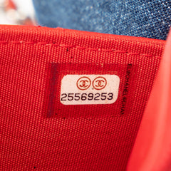 Grained Calfskin CC Box Wallet On Chain