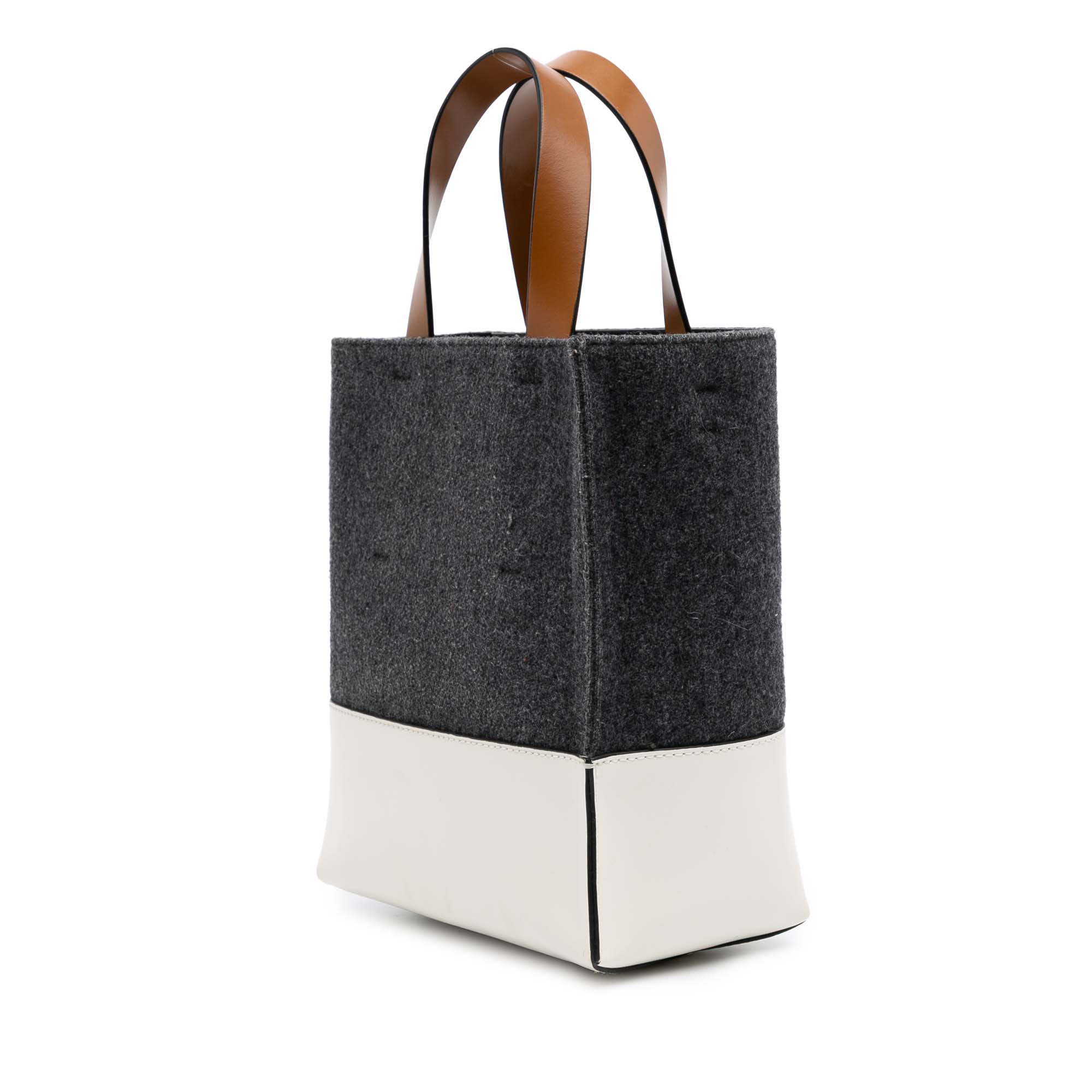 Felt Trimmed Leather Museo Shopper Tote