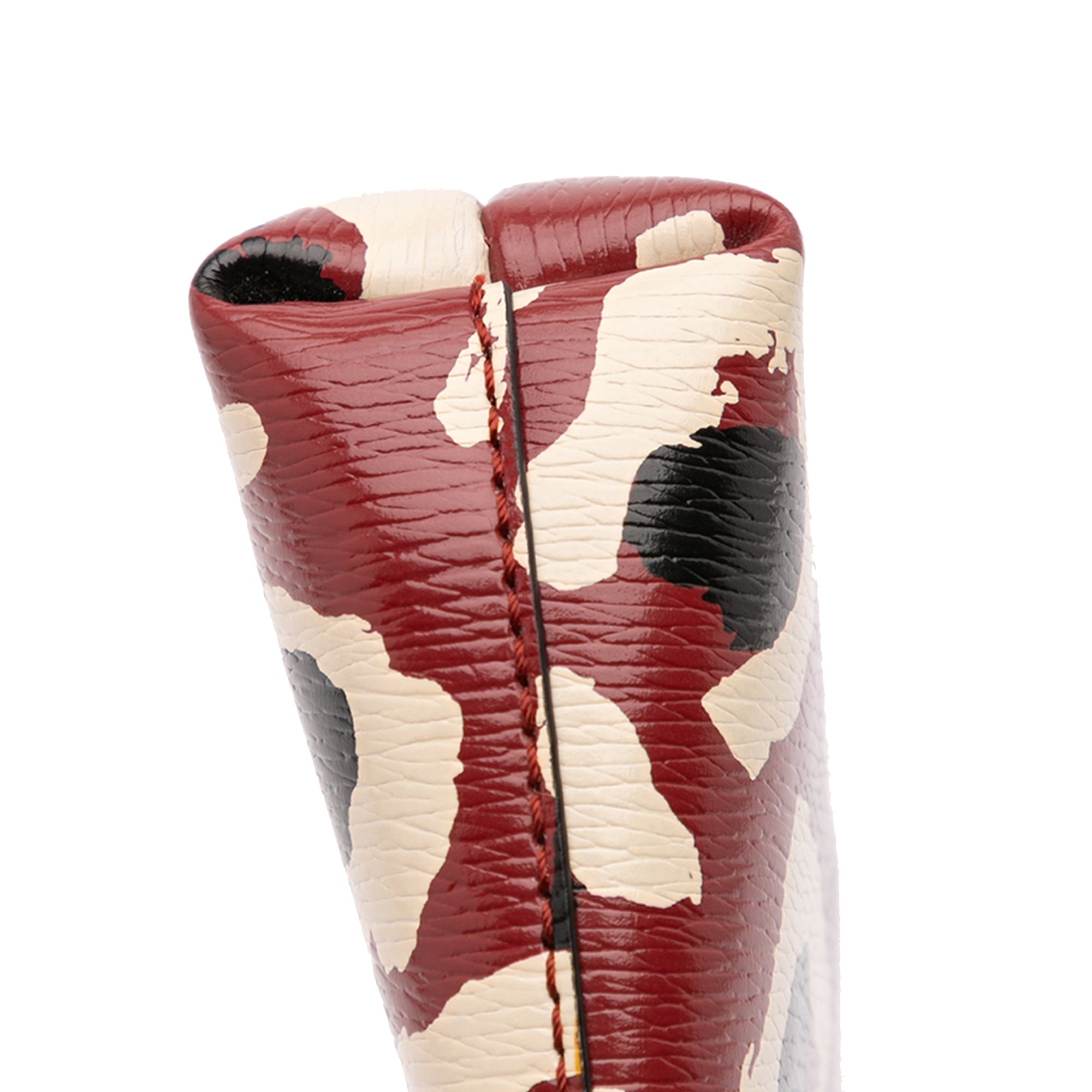 Leopard Print Leather Bamboo Clutch