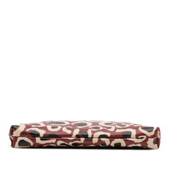Leopard Print Leather Bamboo Clutch