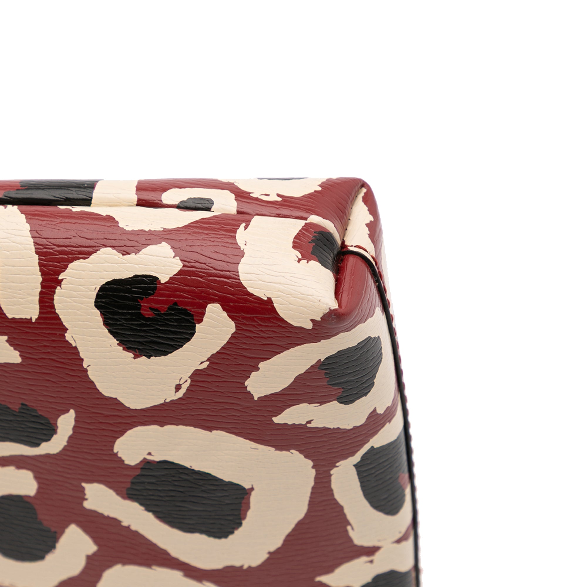 Leopard Print Leather Bamboo Clutch