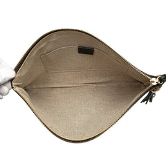 Calfskin Bamboo Tassel Clutch