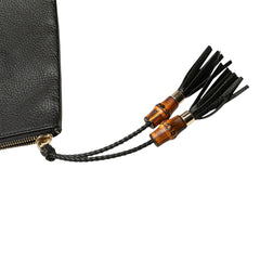 Calfskin Bamboo Tassel Clutch