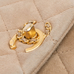 Mini Quilted Velvet Precious Buttons Chain Flap