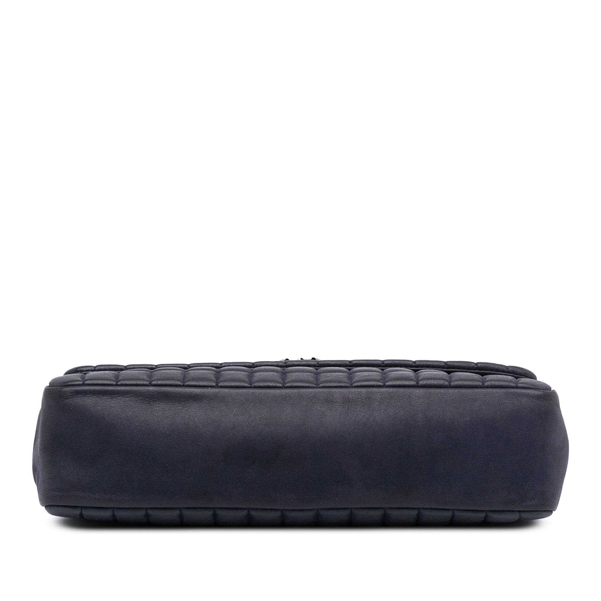 Chocolate Bar Iridescent Calfskin Bubble Flap