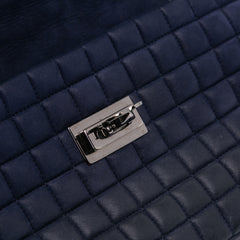 Chocolate Bar Iridescent Calfskin Bubble Flap