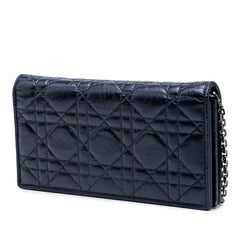 Crinkled Lambskin Cannage Lady Dior Wallet On Chain
