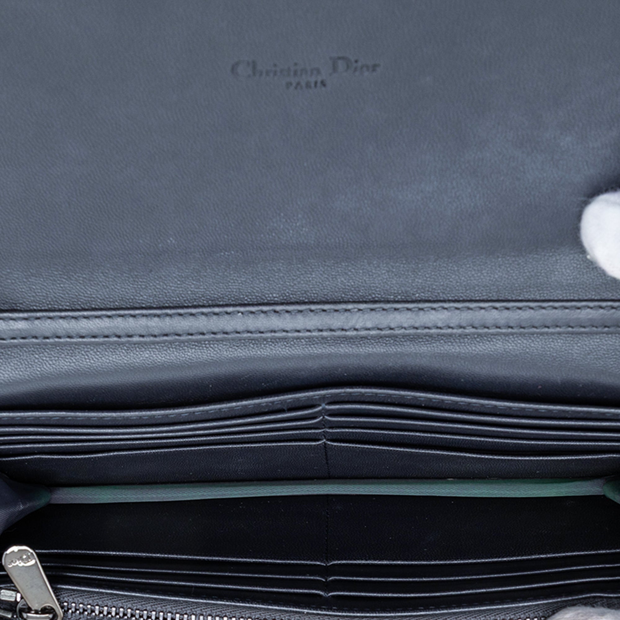 Crinkled Lambskin Cannage Lady Dior Wallet On Chain