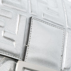 Large Zucca Embossed Leather Baguette Satchel