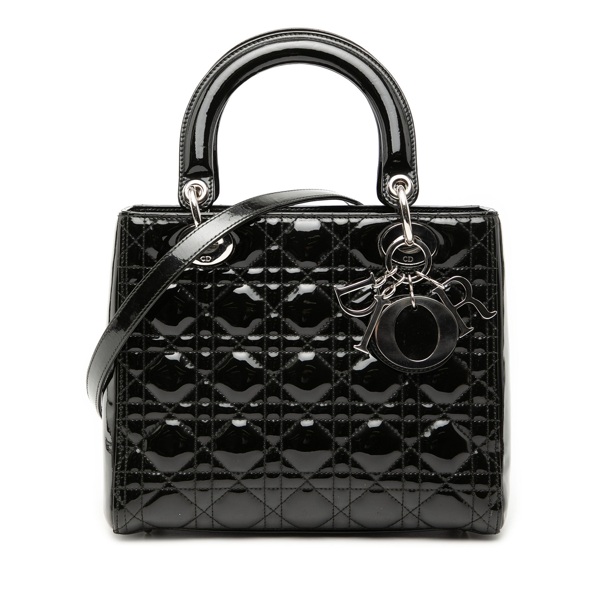 Medium Patent Cannage Lady Dior
