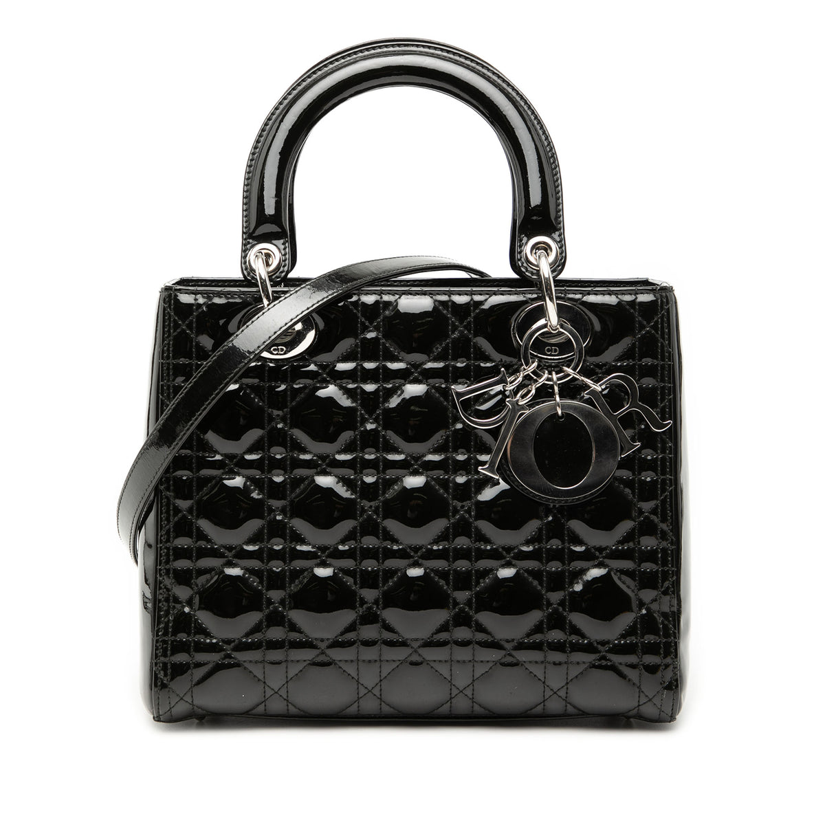 Medium Patent Cannage Lady Dior