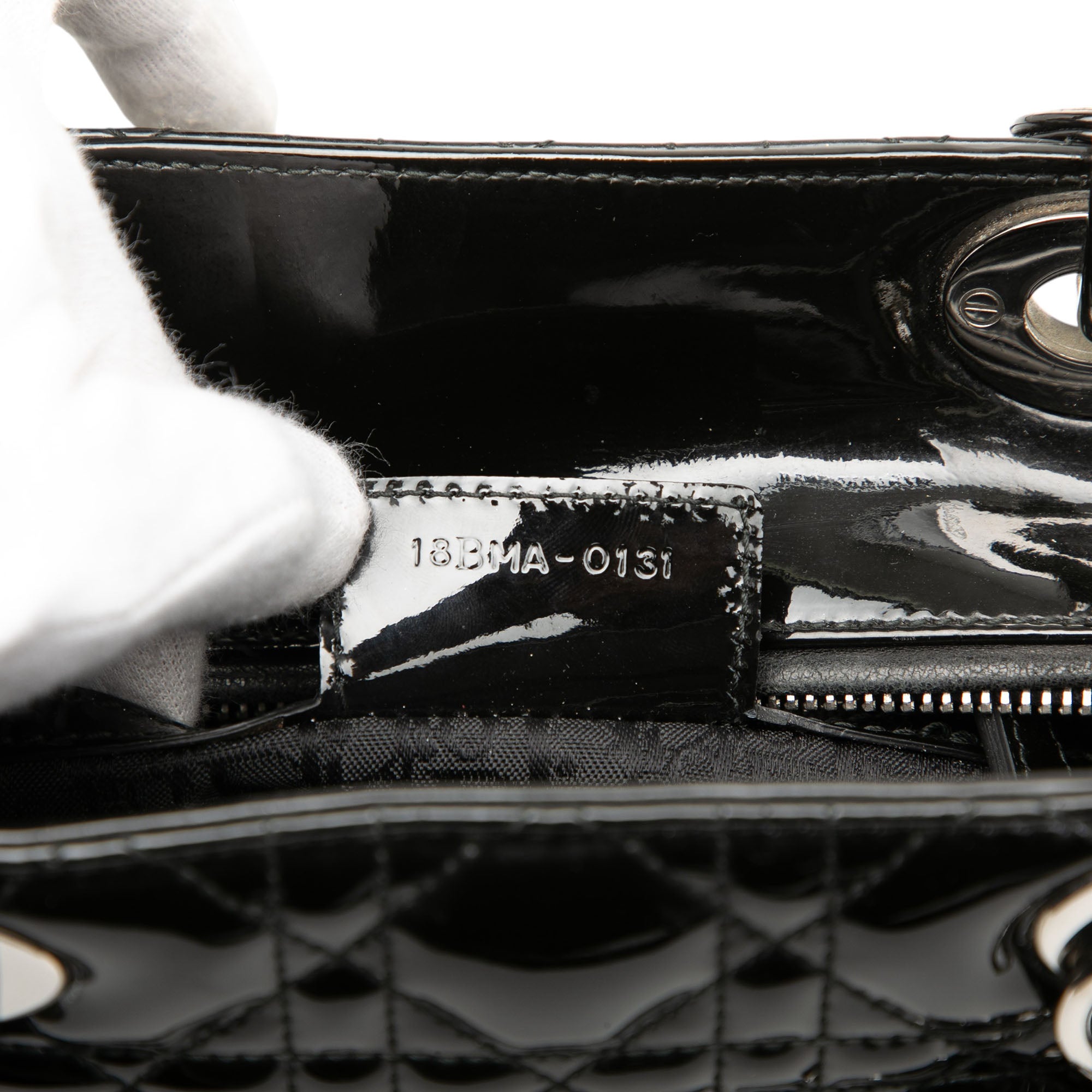 Medium Patent Cannage Lady Dior