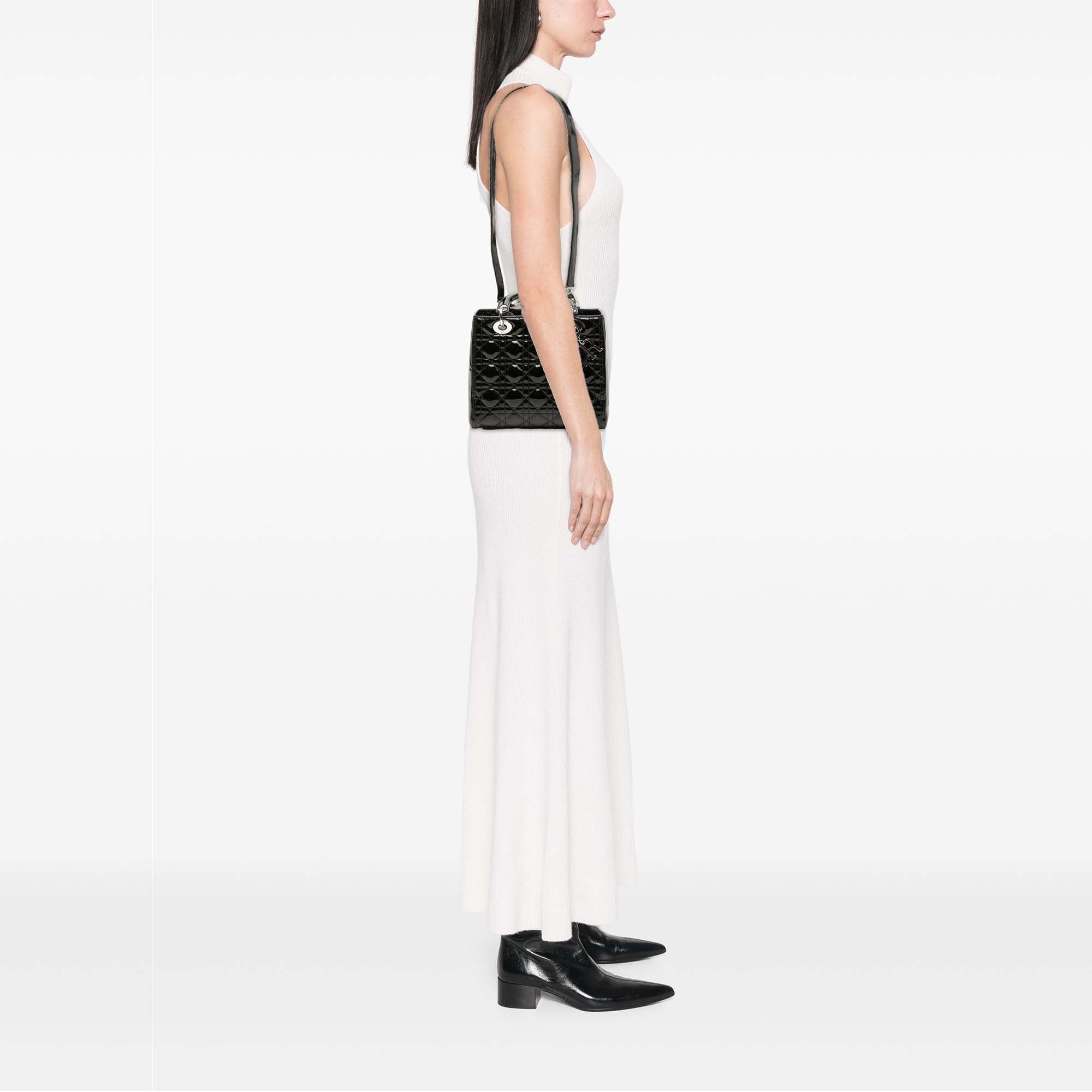 Medium Patent Cannage Lady Dior