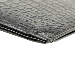 Croc Embossed Leather Document Holder
