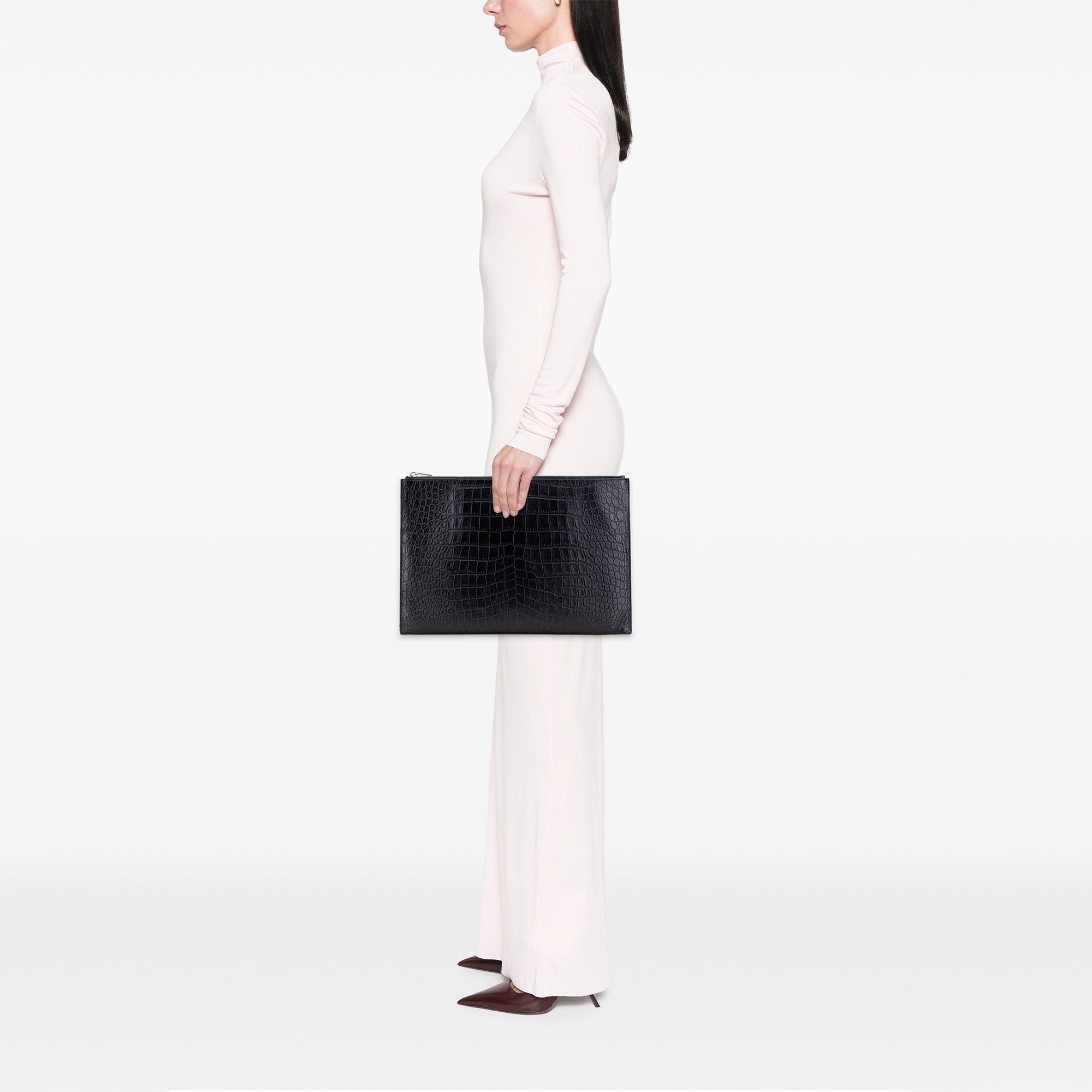Croc Embossed Leather Document Holder