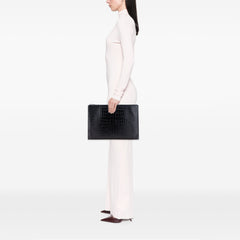 Croc Embossed Leather Document Holder