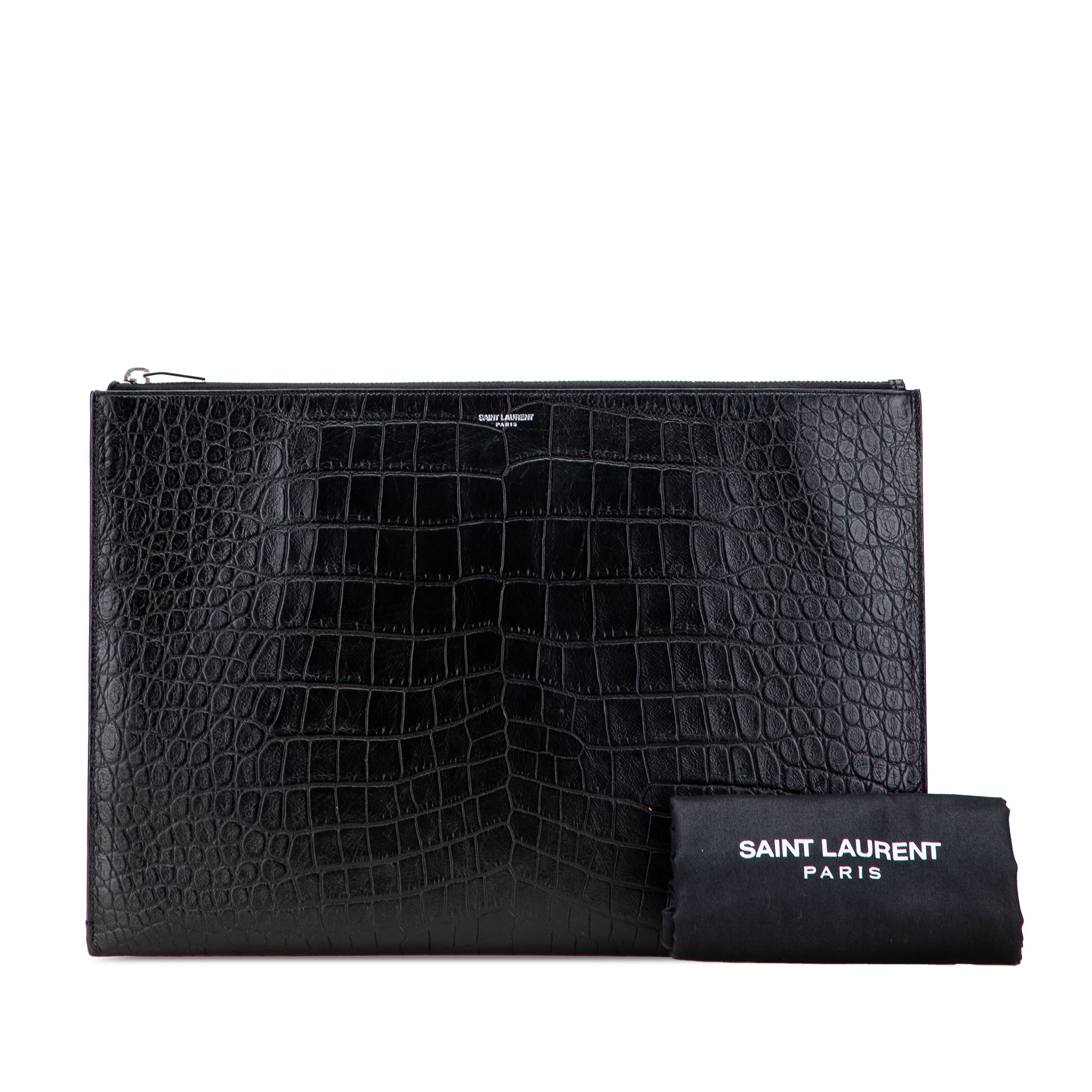 Croc Embossed Leather Document Holder