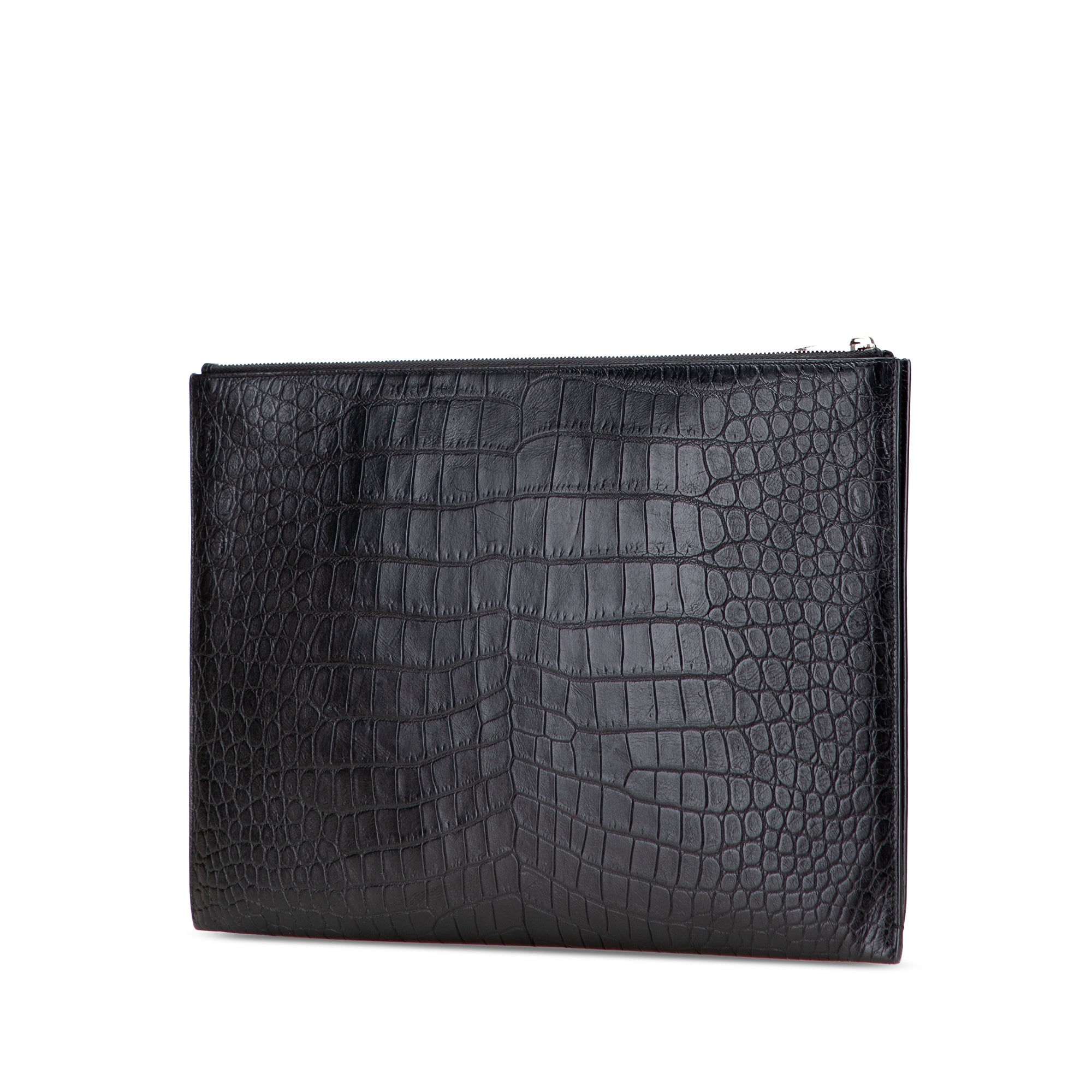 Croc Embossed Leather Document Holder