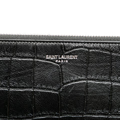 Croc Embossed Leather Document Holder