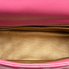 Mini Square Classic Lambskin Pearl Crush Single Flap