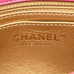 Mini Square Classic Lambskin Pearl Crush Single Flap