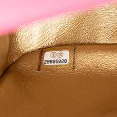 Mini Square Classic Lambskin Pearl Crush Single Flap