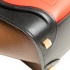 Micro Tricolor Leather Luggage Tote