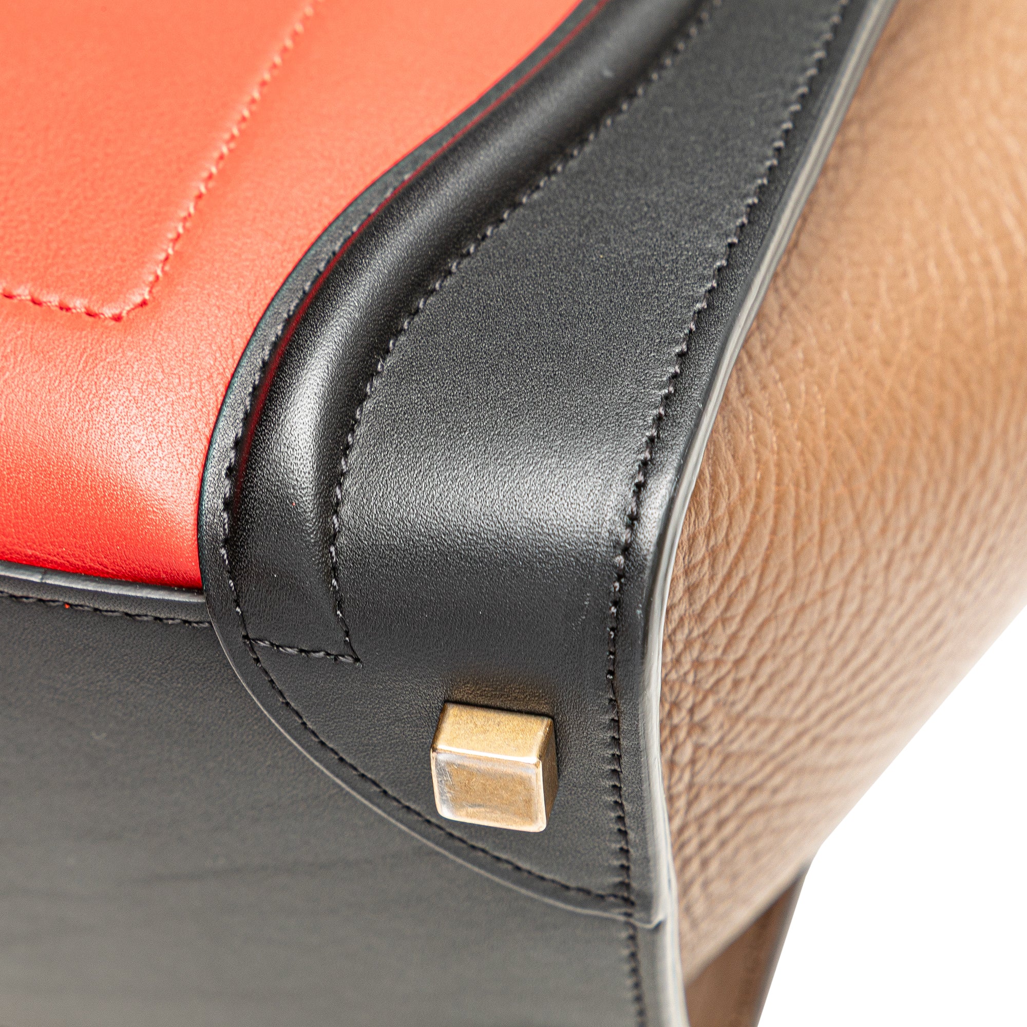 Micro Tricolor Leather Luggage Tote